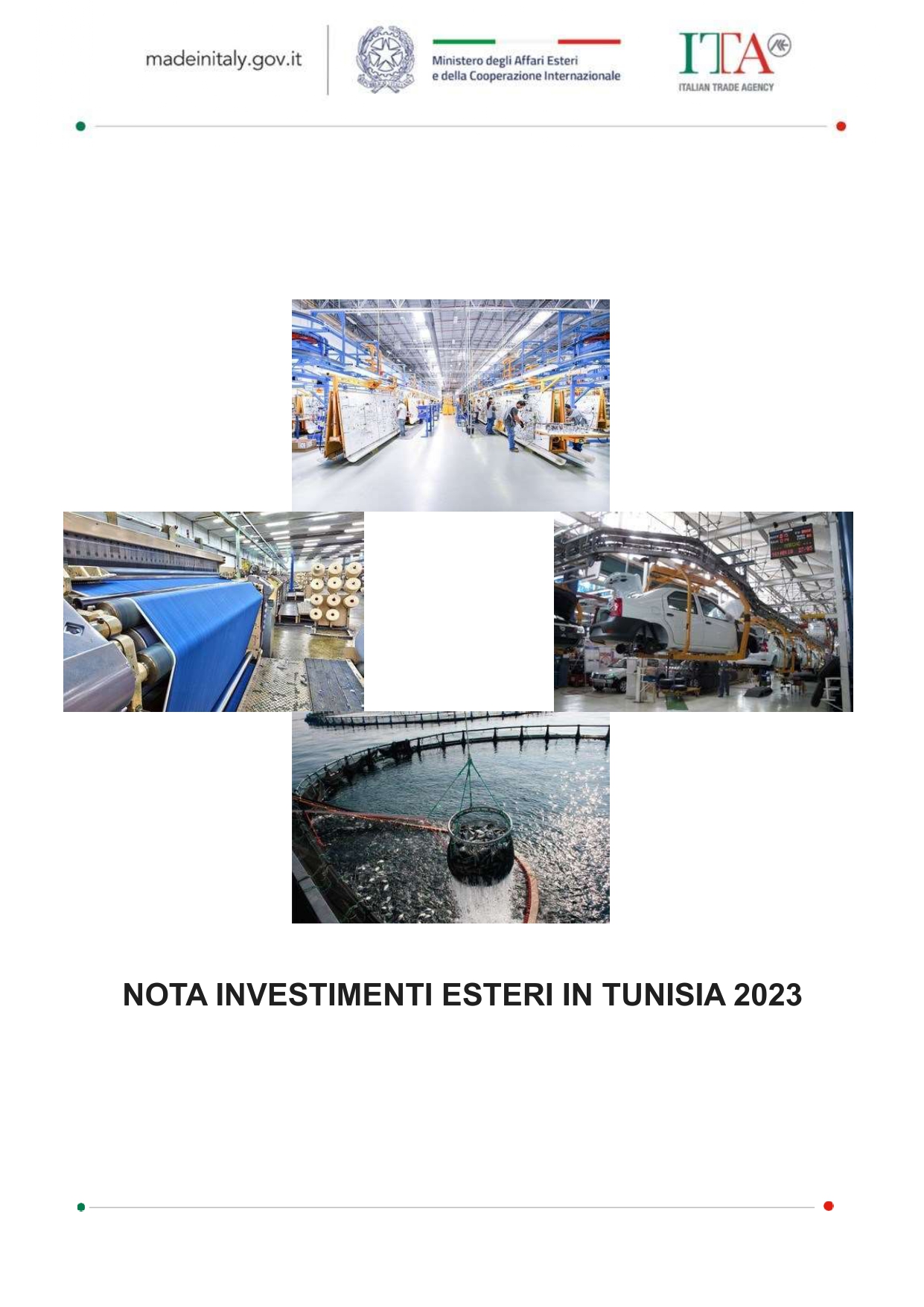 NOTA INVESTIMENTI ESTERI IN TUNISIA 2023